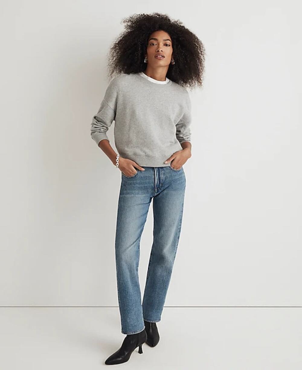 Madewell Raglan Sweatshirt hthr gym class grey M NWT